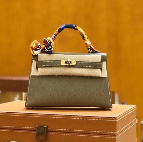 【エルメス HERMES】ミニケリードゥ エトゥープ/ゴールド金具 エプソン W刻印（100％マシン）